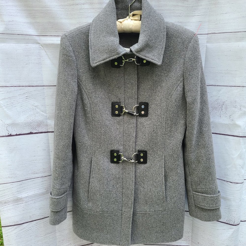 Like New Calvin Klein Wool Pea Coat Latch Detail